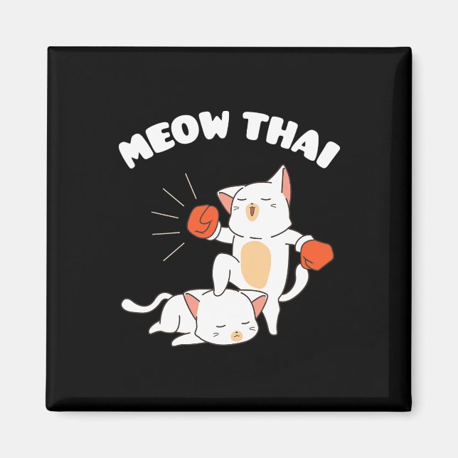 Funny Muay Thai Cats Thai Boxing Fighter Gift  Magnet (Front)