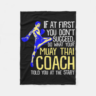Funny Muay Thai Coach Boxing Design Fleece Blanket