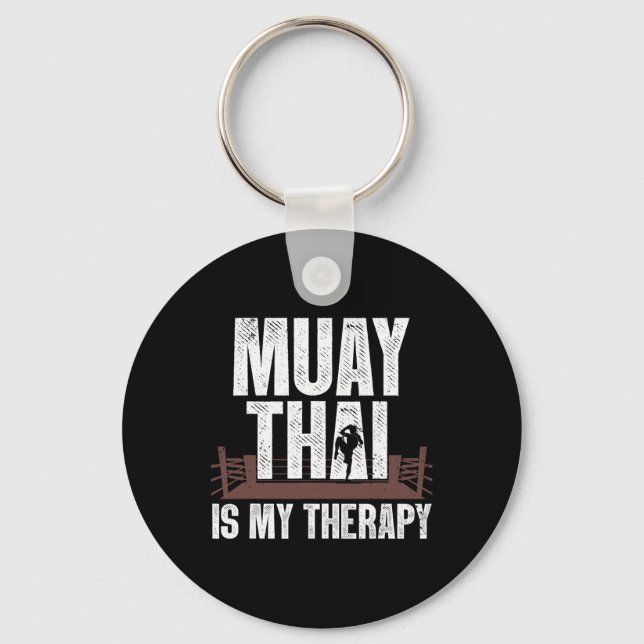 Funny Muay Thai Design For Men Women Kids Muay Tha Keychain (Front)