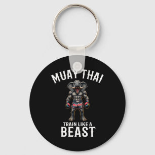 Funny Muay Thai Elephant - Kickboxing And Elephant Keychain