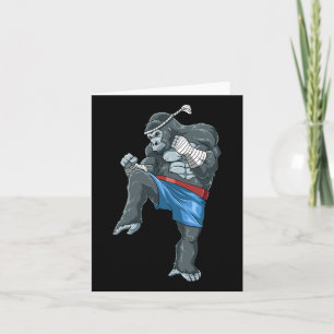 Funny Muay Thai Gorilla - Thai Boxing  Card