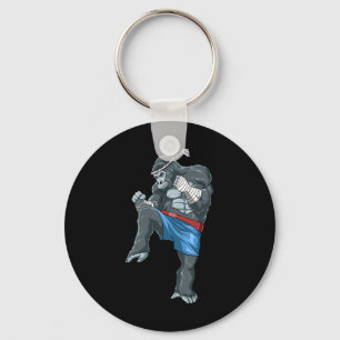 Funny Muay Thai Gorilla - Thai Boxing Keychain