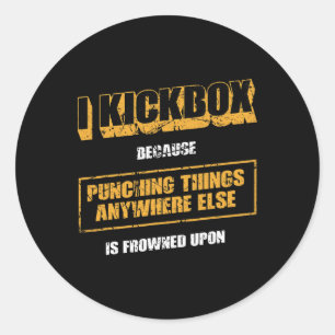 Funny Muay Thai Kickboxing And Mixed Martial Arts Classic Round Sticker