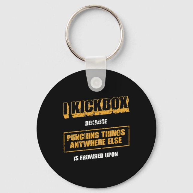 Funny Muay Thai Kickboxing And Mixed Martial Arts  Keychain (Front)