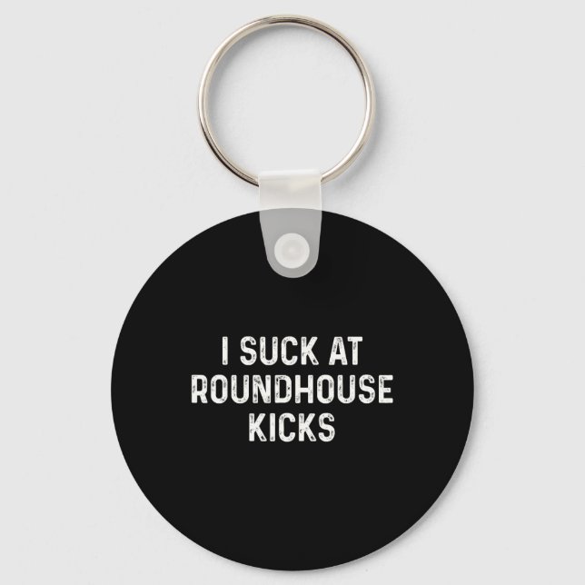 Funny Muay Thai Kickboxing Roundhouse Kick  Keychain (Front)