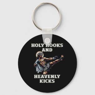 Funny Muay Thai Lord Jesus Thai Boxing Kickboxing Keychain