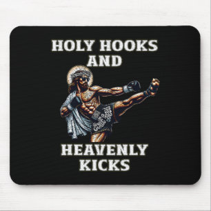 Funny Muay Thai Lord Jesus Thai Boxing Kickboxing  Mouse Pad