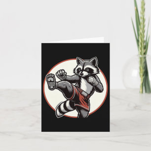 Funny Muay Thai Raccoon Thai Boxing Martial Arts  Card