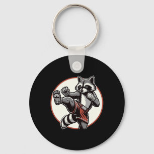 Funny Muay Thai Raccoon Thai Boxing Martial Arts Keychain