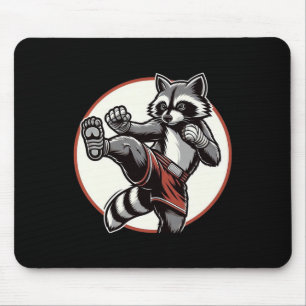 Funny Muay Thai Raccoon Thai Boxing Martial Arts Mouse Pad