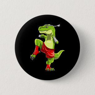 Funny Muay Thai T-rex - Thai Boxing  2 Inch Round Button