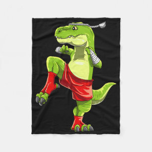 Funny Muay Thai T-rex - Thai Boxing  Fleece Blanket