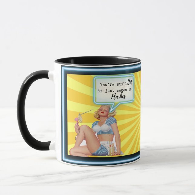 Funny Mug Coffee Best Friend Gift "Hot Flash" (Left)