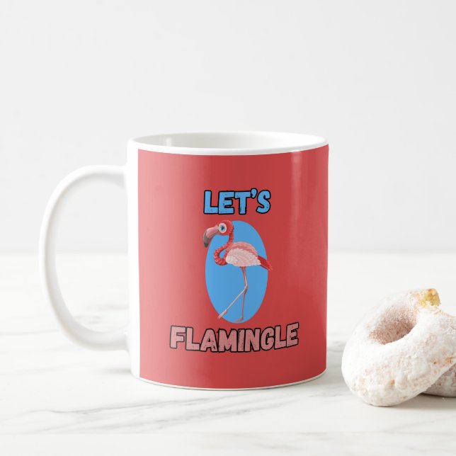 FUNNY ! Mug - Flamingle - Flamant rose (Avec donut)