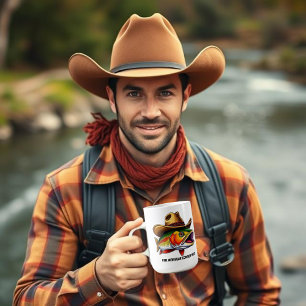 Funny Mug For Him-Fish with a Cowboy Hat