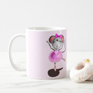 Funny Mug with Ballerina Mouse Happy Ballet Dancer