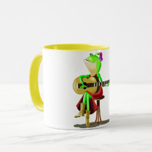 Funny Mug with Frog Playing Guitar