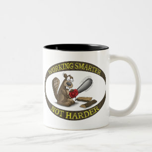 Funny Mug: Working Smarter Not Harder Two-Tone Coffee Mug