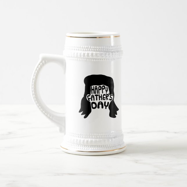Funny Mullet Happy Father's Day Beer Stein (Left)