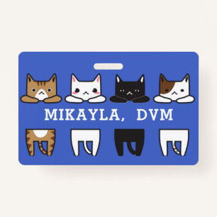 Funny Multicolor Cat Frame   Badge