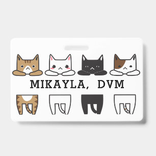 Funny Multicolor Cat Frame  Badge