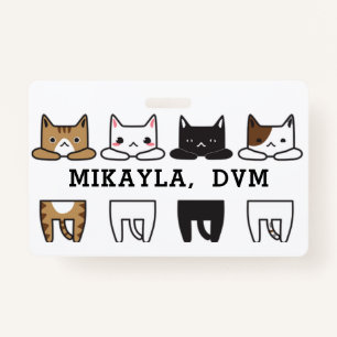 Funny Multicolor Cat Frame  Badge