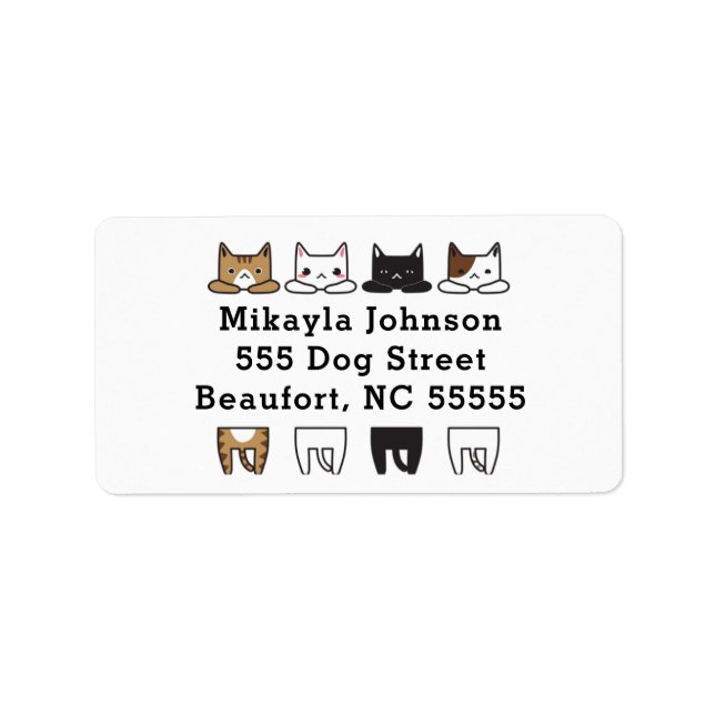 Funny Multicolor Cat Frame   Label (Front)