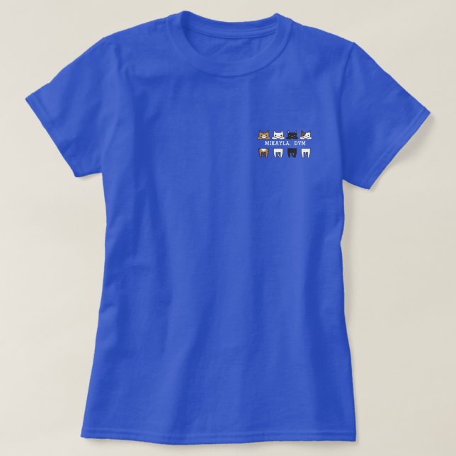 Funny Multicolor Cat Frame T-Shirt (Design Front)