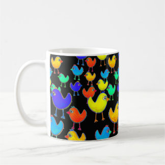 Funny Multicolored Birds Coffee Mug