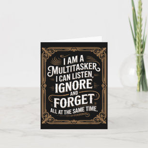 Funny Multitasker Humour Quote Sarcastic Graphic Card