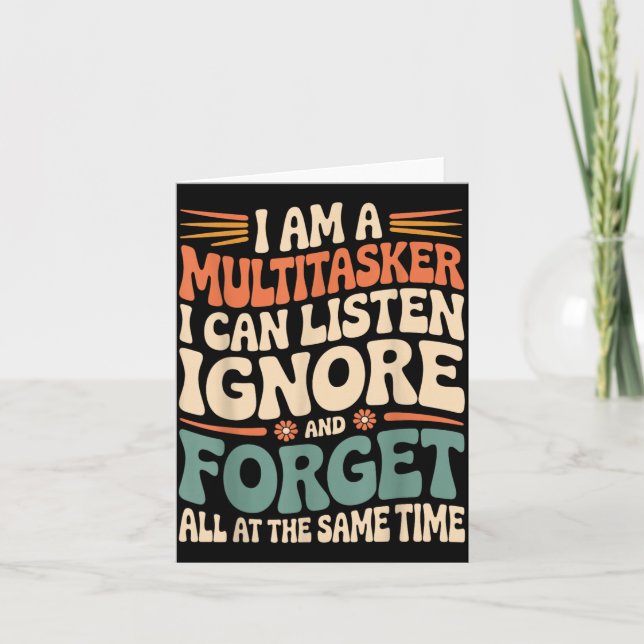 Funny Multitasker Quote Sarcastic Humour Graphic Card (Front)