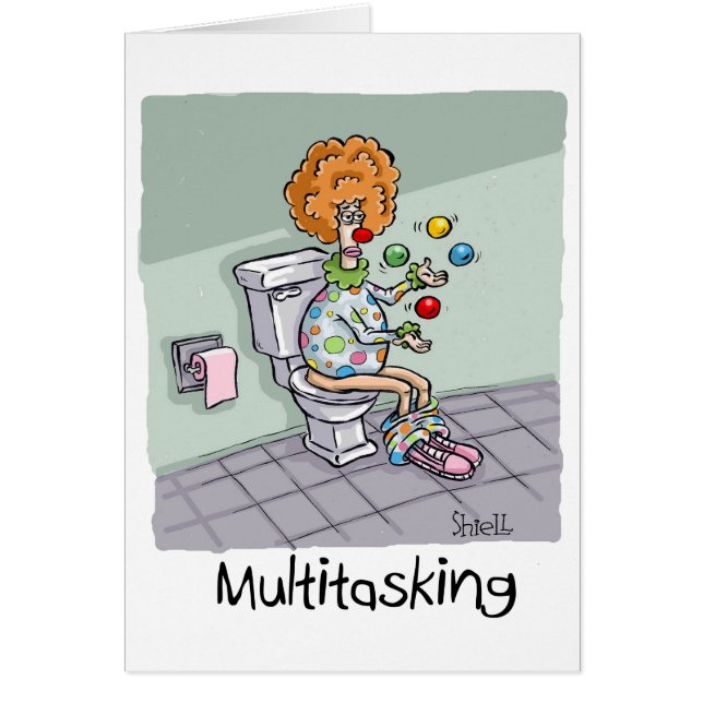 Funny Multitasking Clown Cards and Gifts (Front)