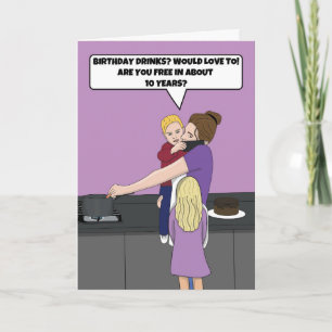 Funny Mum Drinking Birthday Card
