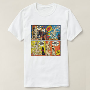 Funny Mummy Cat Costume Comic Strip T-Shirt