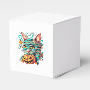 Funny Mummy Cat Halloween Favor Box
