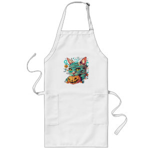 Funny Mummy Cat Halloween Long Apron