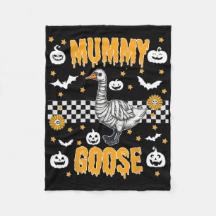 Funny Mummy Wrapped Goose Spooky Halloween Costume Fleece Blanket