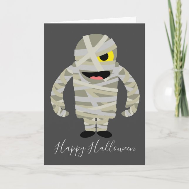 Funny mummy zombie Halloween theme Card (Front)