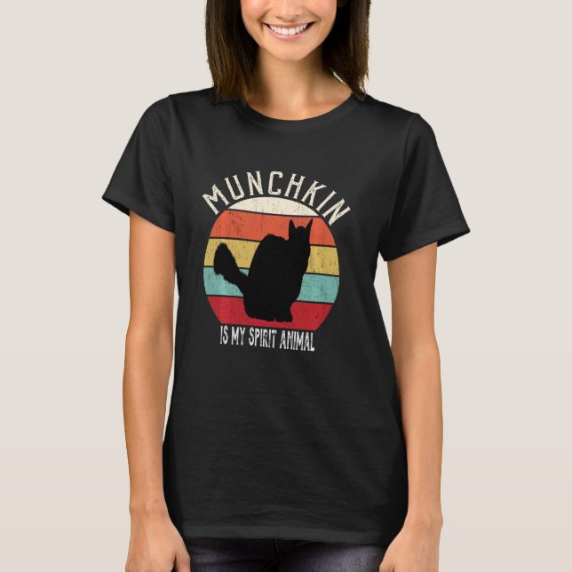 Funny Munchkin Is My Spirit Animal Cat Lover Men W T-Shirt (Front)