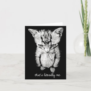 Funny munchkin smoking kitten standing cat meme card