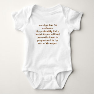 Funny Murphy's Law For Newborns Baby Bodysuit