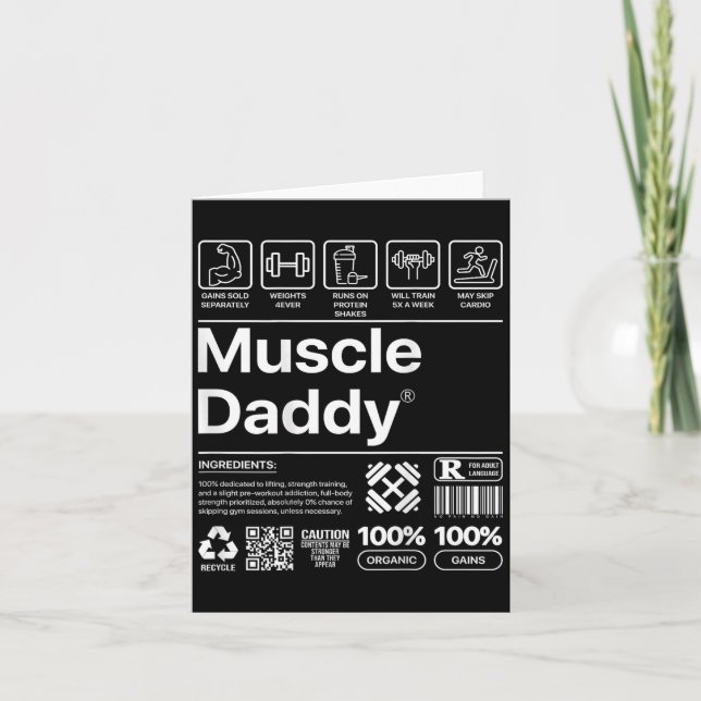 Funny Muscle Daddy For Workout Gym Lover And Bodyb Card (Front)