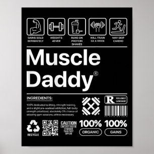 Funny Muscle Daddy For Workout Gym Lover And Bodyb Poster