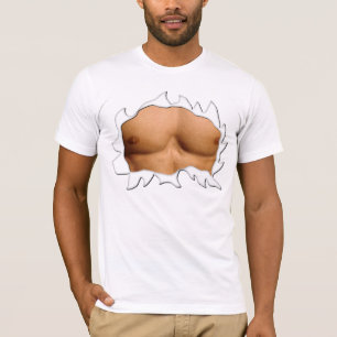 Funny Muscle Shirt See Through Thru Ripped Torn