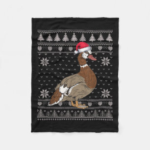 Funny Muscovy Duck Ugly Christmas Sweater Santa Xm Fleece Blanket