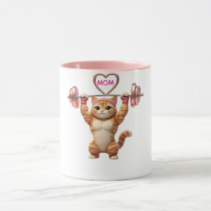 Funny Muscular Cat Mother's Day Gym Mom Coffee Mug