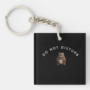Funny Muscular Cat Off Duty Pillow Keychain