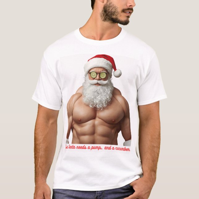 Funny Muscular Santa Spa Shirt – “Even Santa Needs (Front)