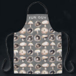 Funny Mushroom Apron<br><div class="desc">Minimalist watercolor painting of mushrooms in neutral shades of brown and grey.  Fungi pun in modern typography which you can replace with your own text to customize.  Original art by Nic Squirrell. Perfect for vegetarians,  vegans,  cooks and chefs,  but particularly for fun guys everywhere.</div>