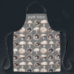 Funny Mushroom Apron<br><div class="desc">Minimalist watercolor painting of mushrooms in neutral shades of brown and grey.  Fungi pun in modern typography which you can replace with your own text to customize.  Original art by Nic Squirrell. Perfect for vegetarians,  vegans,  cooks and chefs,  but particularly for fun guys everywhere.</div>